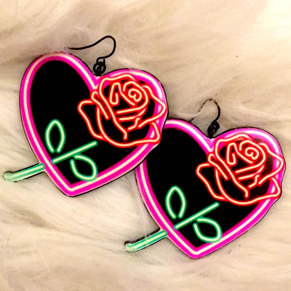 Neon Rose NostalgiaWave Earrings